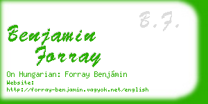 benjamin forray business card
